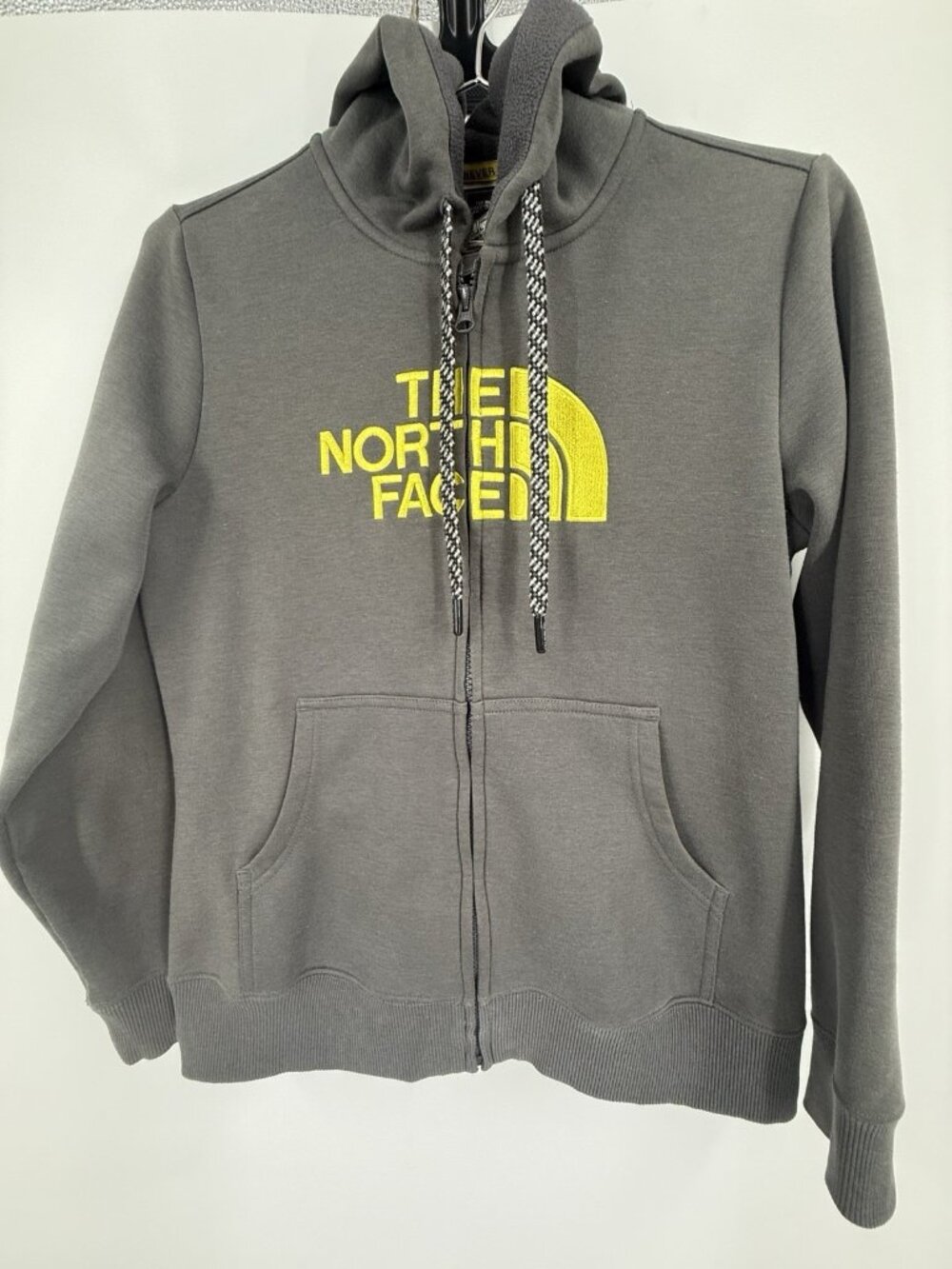Women’s Northface Full Zip Logo Hoodie Grey Size Medium